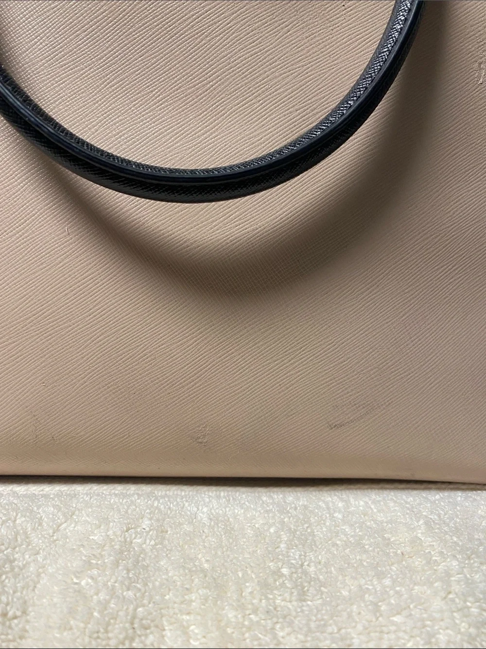 kate spade Two-Tone Beige, White & Black Leather Satchel